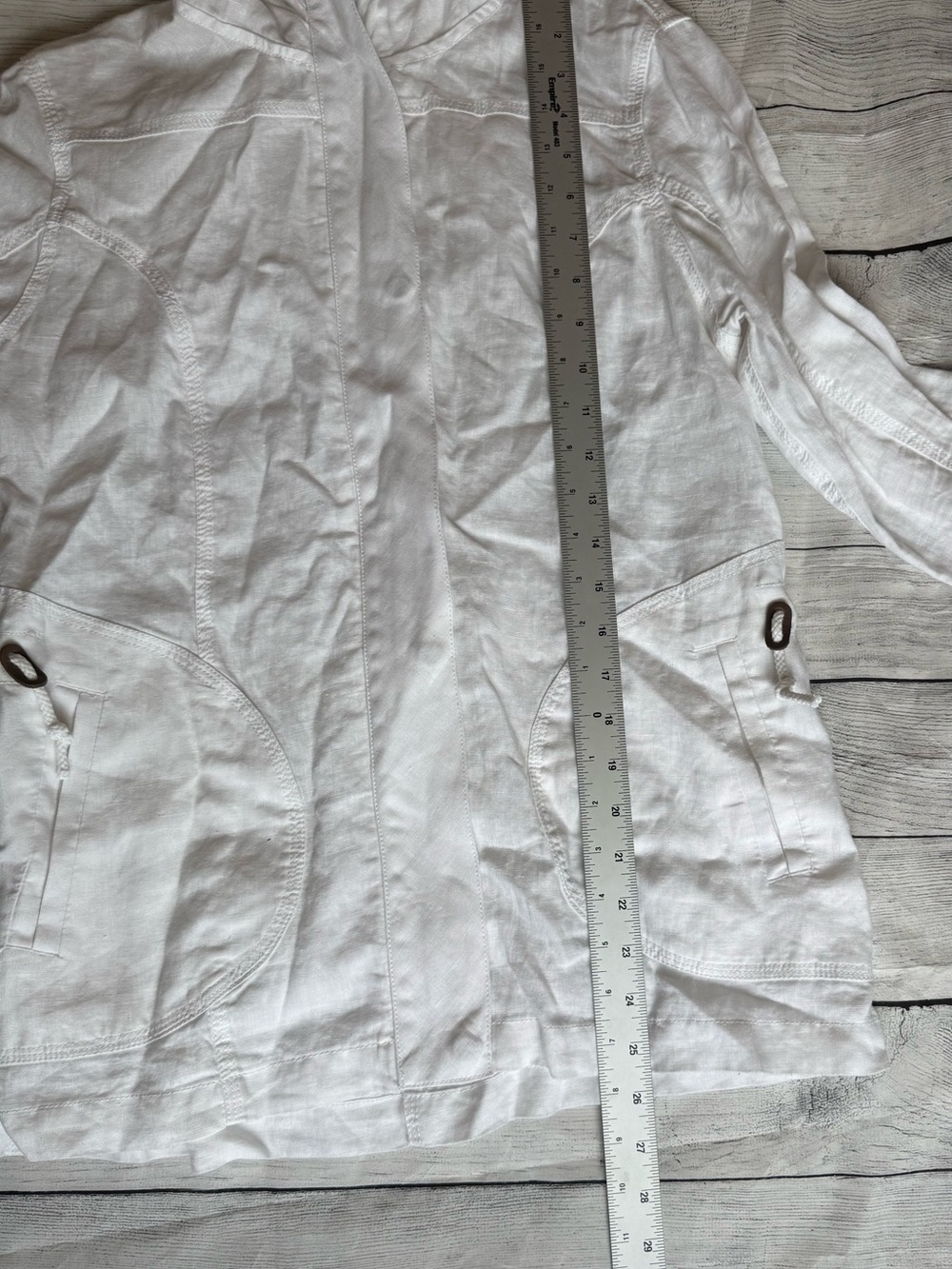 Tommy Bahama Relax White 100% Linen Hooded Utility Jacket Size Small - Picture 6 of 15
